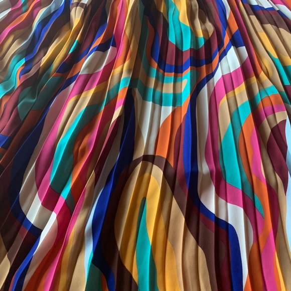 New Danielle Union women’s dress pleated colorful flowy loose size XL retro - Picture 9 of 16